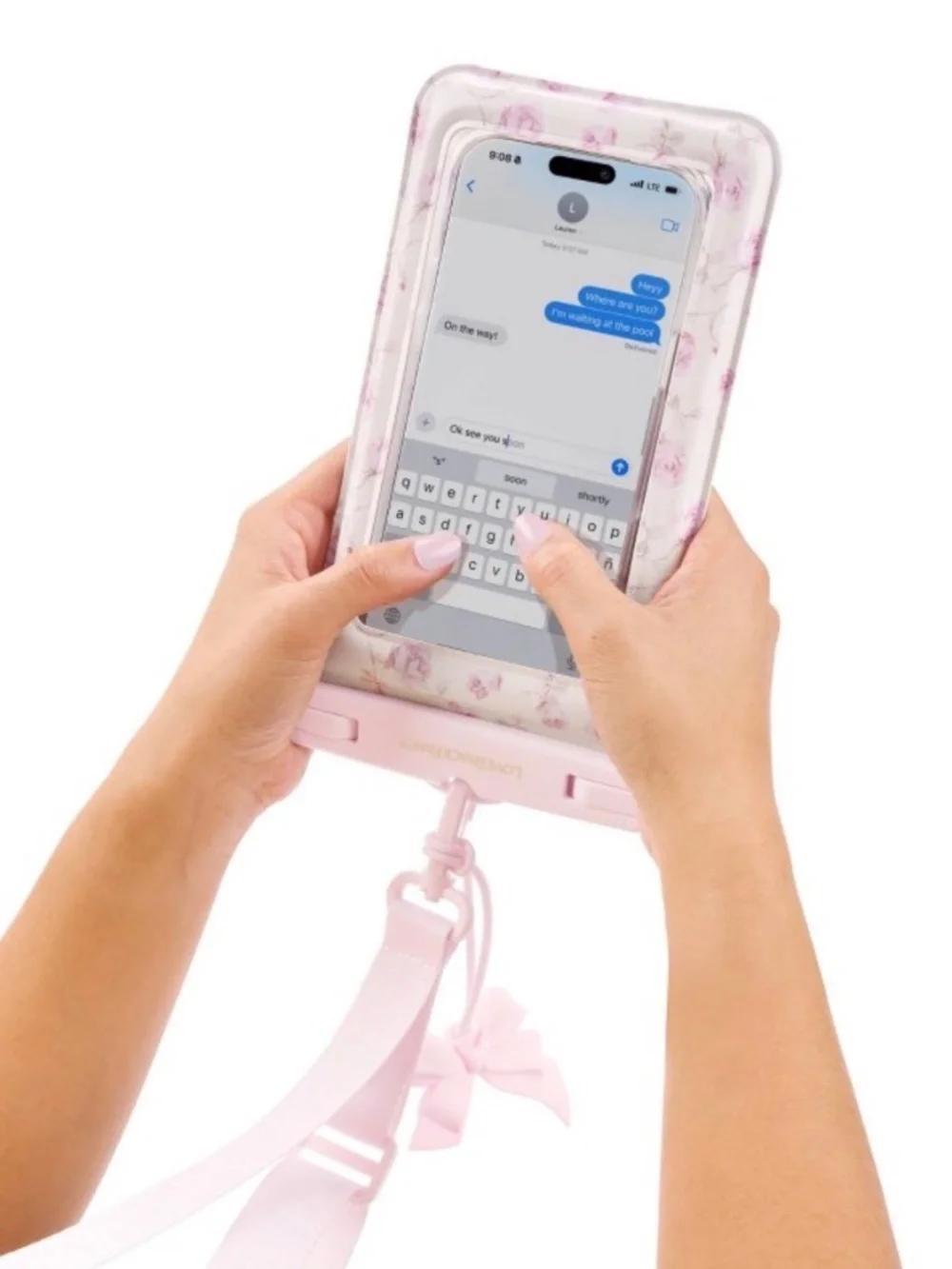 Sterling Dusk LoveShackFancy Waterproof Phone Pouch